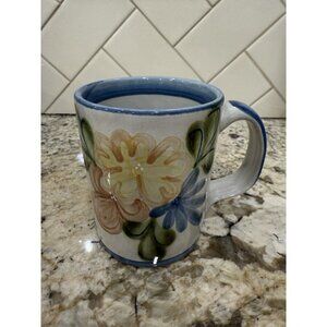 Louisville Stoneware Kentucky Personalized Mug Floral Blue RUTH